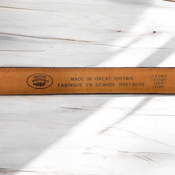 Laura Ashley Leather Belt With Silver Buckle & Double Loops 34" Size Large - Picture 2 of 7